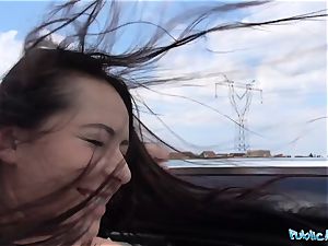 PublicAgent red-hot black haired Russian plowed on a car