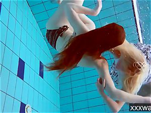 super-steamy Russian nymphs swimming in the pool