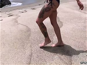 Anna Bell Peaks nailing a gigantic schlong on the beach